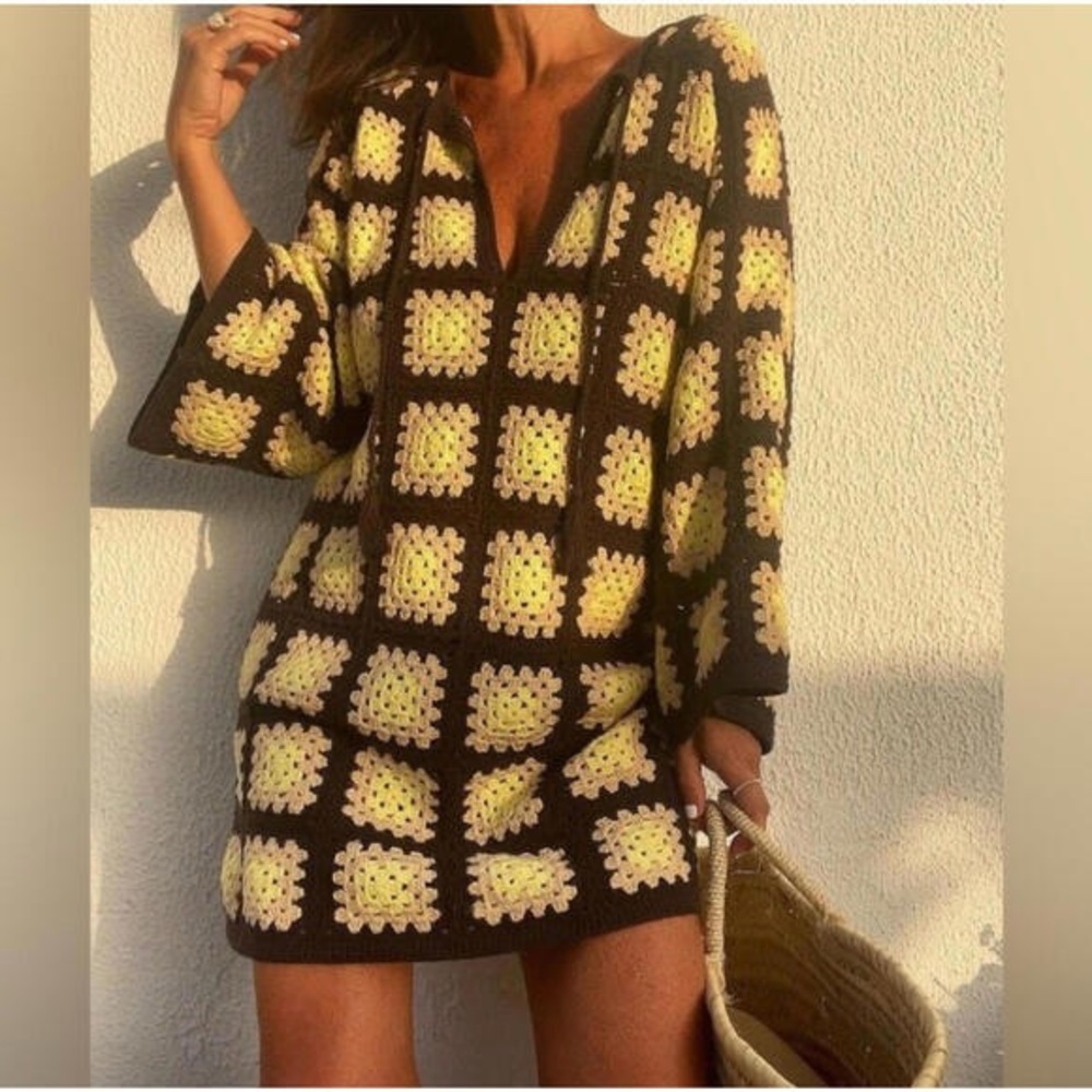 NWT! ZARA limited edition crochet mini dress